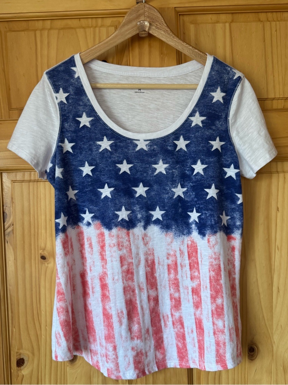 Relativity Scoop Neck Stars & Stripes Tee - Red, White & Blue